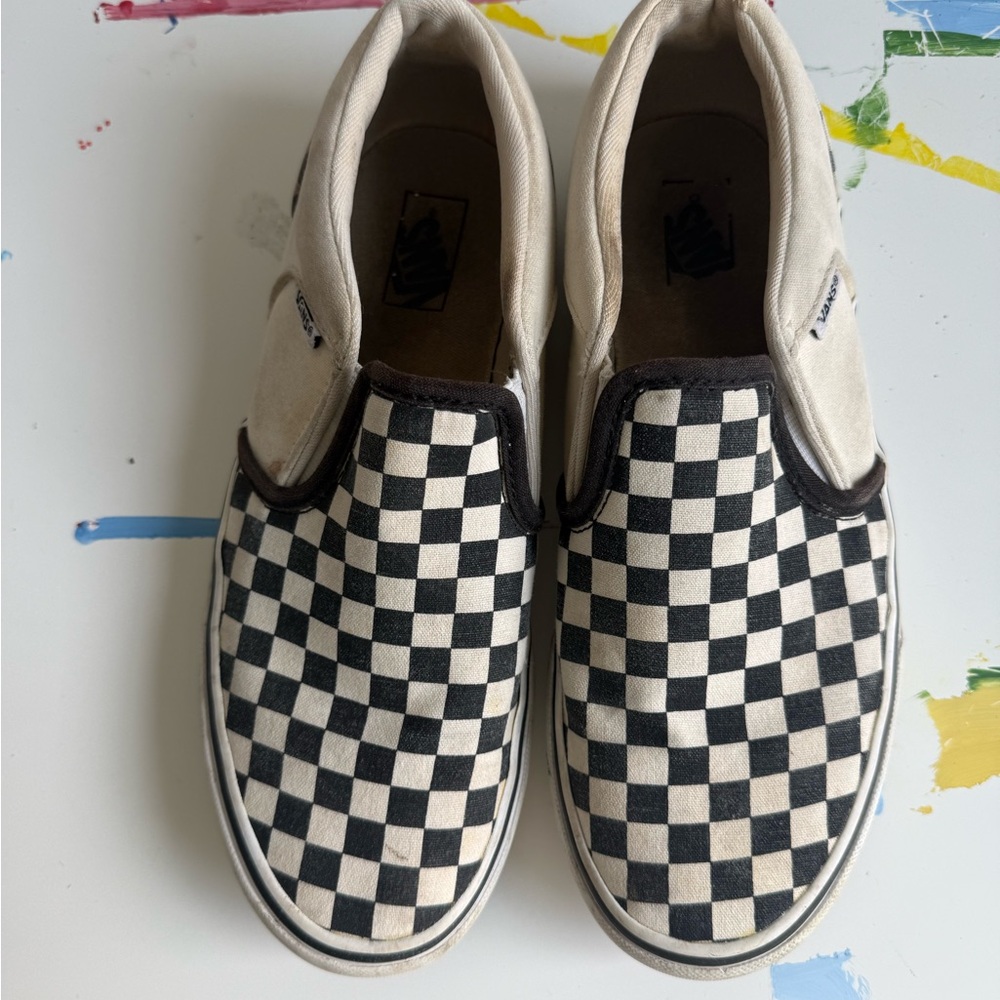 Vans Black and White Checkered Slip-On Sneakers